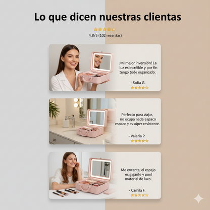 LumiCase Estuche Portatil Maquillaje Luz Led